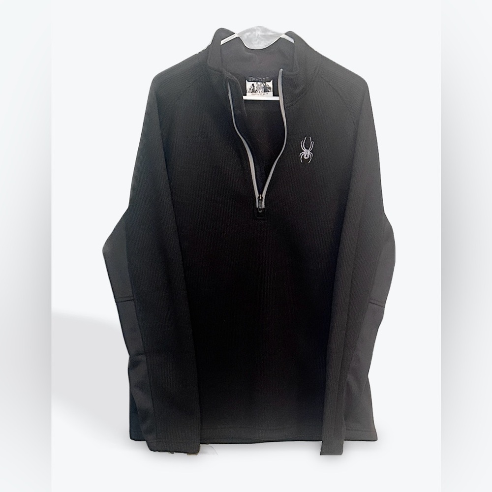 Men’s SPYDER Black 1/2 Zip Pullover Sweater Jacket Size XL Heavyweight Lined